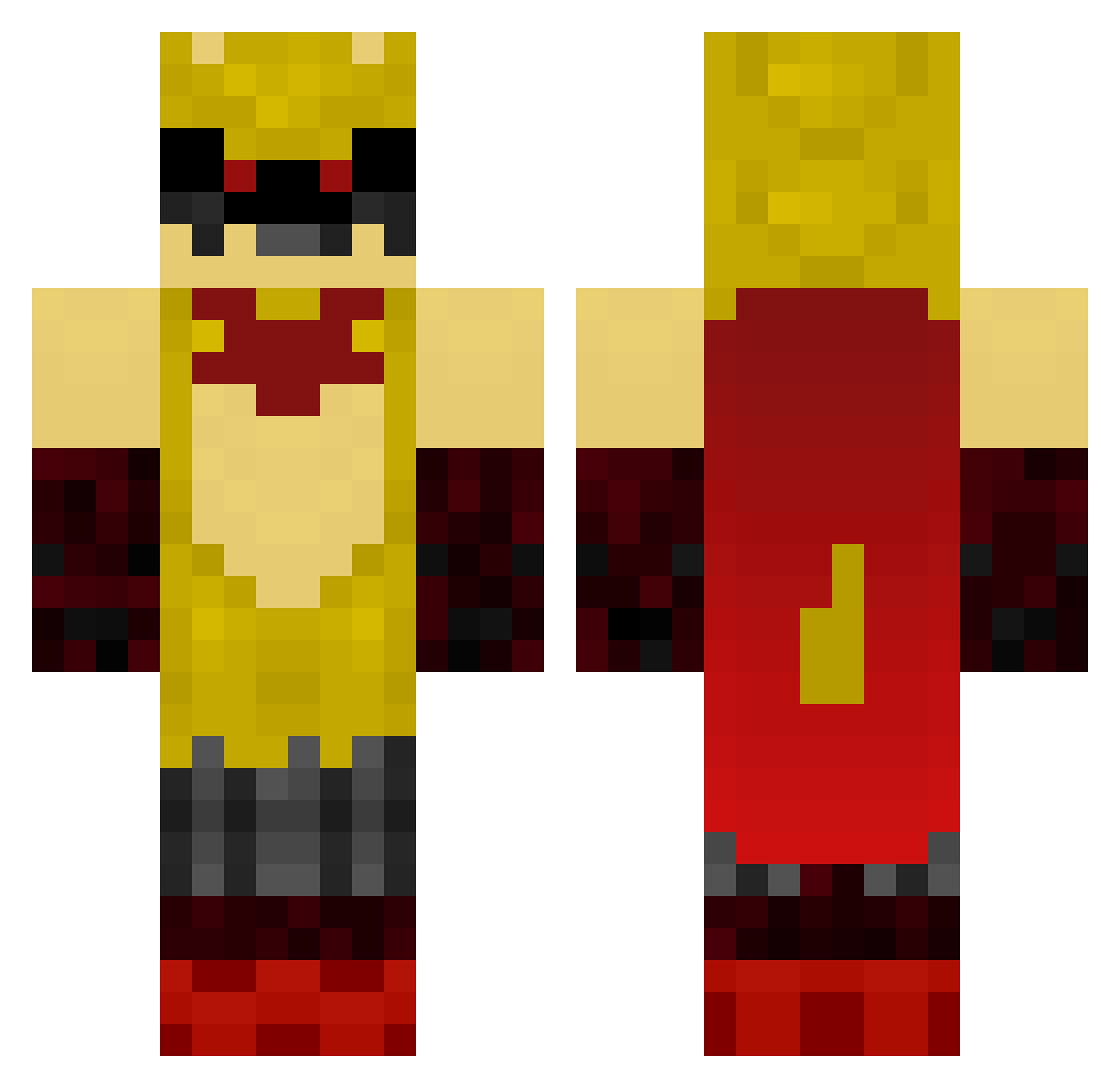Wolfezter Minecraft skin, front and back view