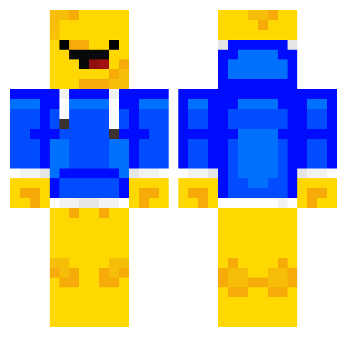 SmartiesJD Minecraft skin, front and back view