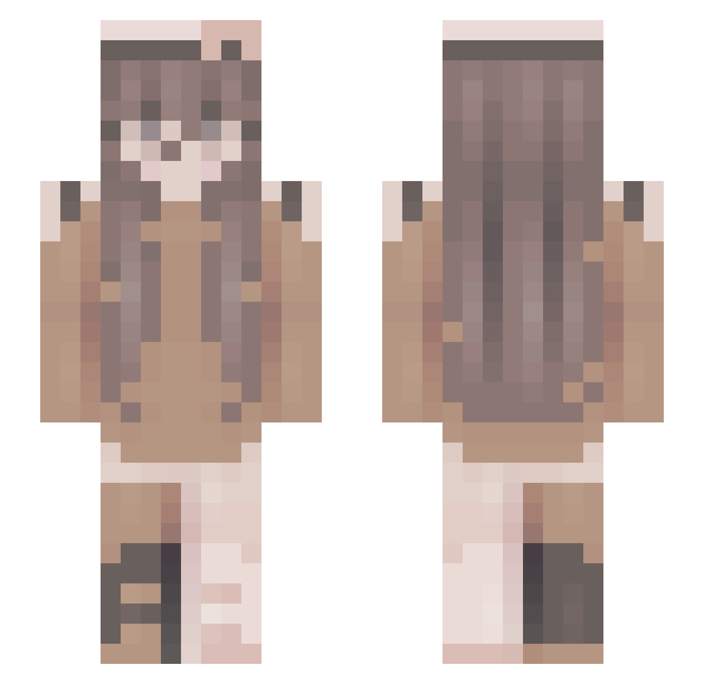 elifp Minecraft skin, front and back view