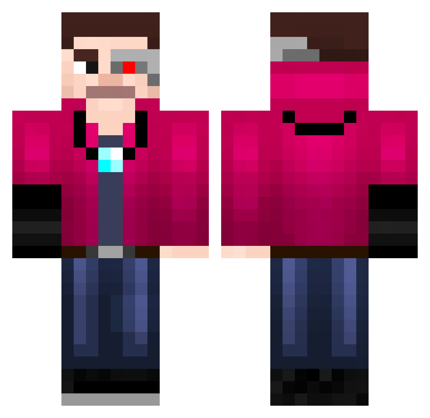 Wiktorius16 Minecraft skin, front and back view