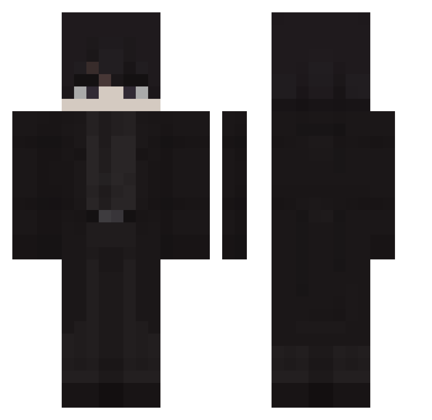 HP091112 Minecraft skin, front and back view