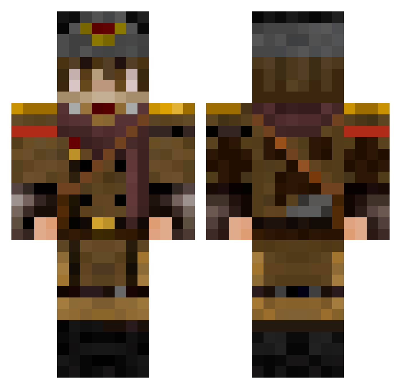 oKyZa Minecraft skin, front and back view