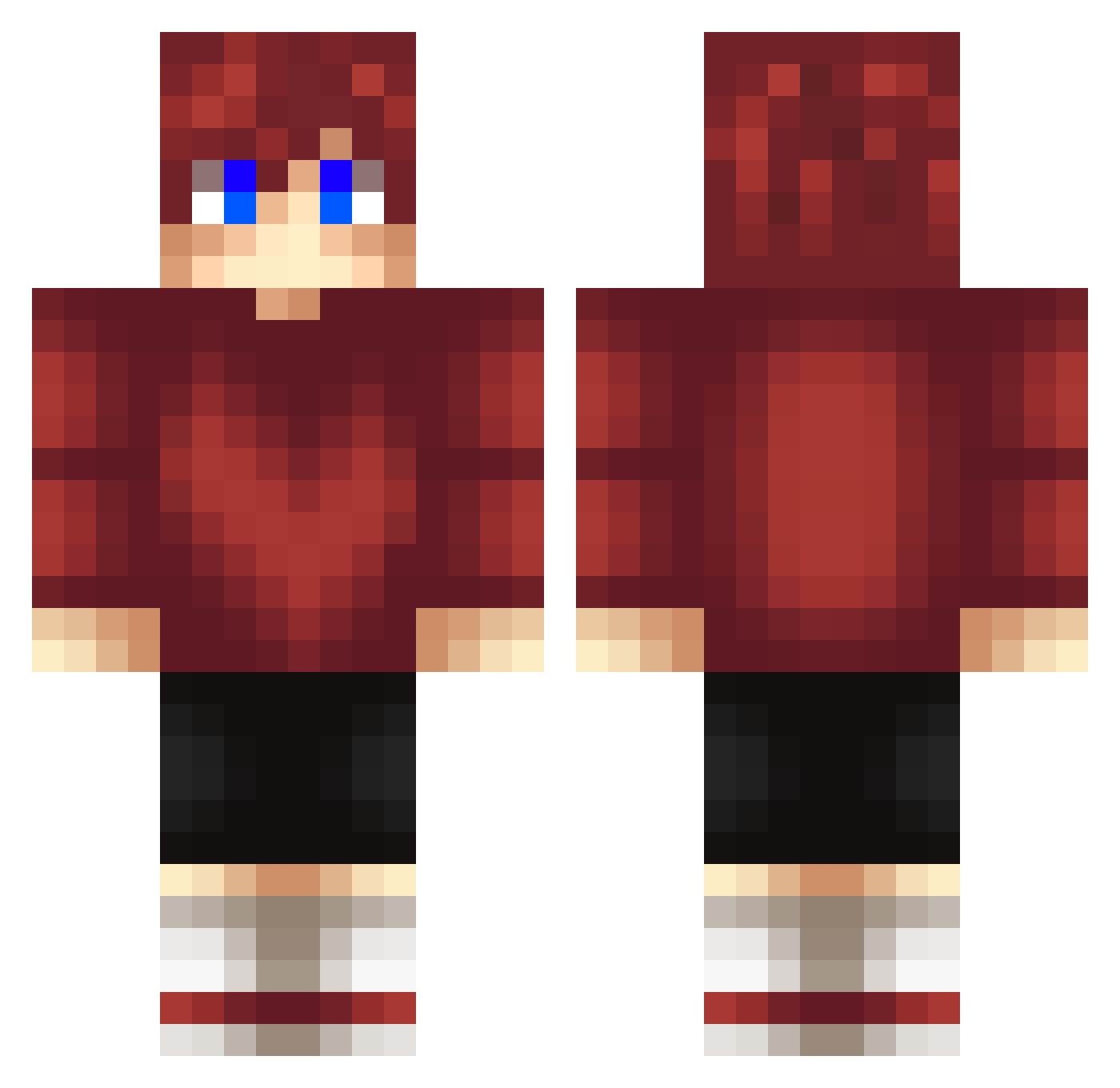 SkyLiooo Minecraft skin, front and back view