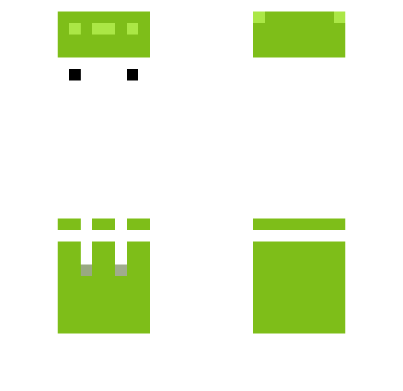 yIstailer Minecraft skin, front and back view