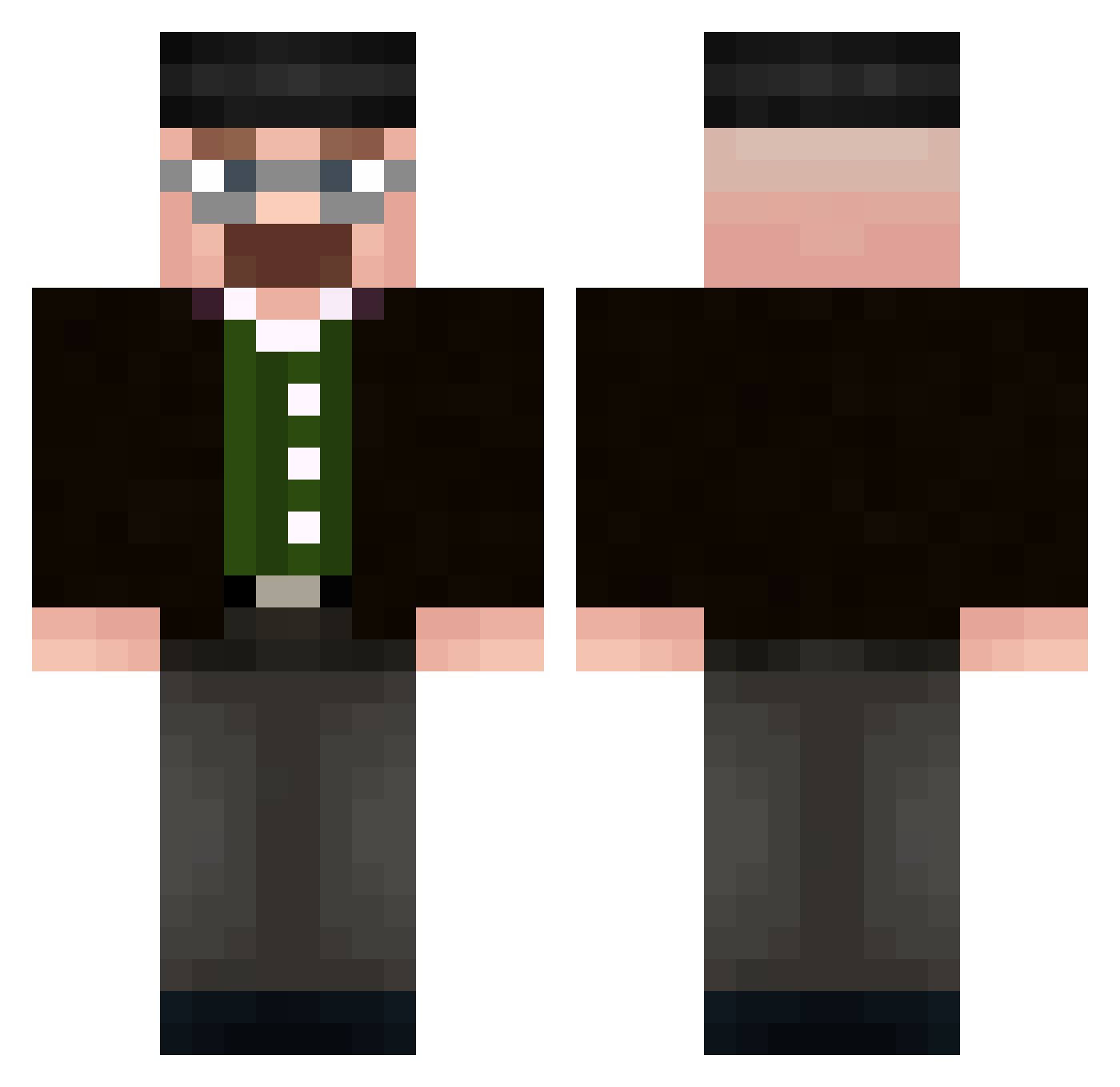 MegaDraco_ Minecraft skin, front and back view