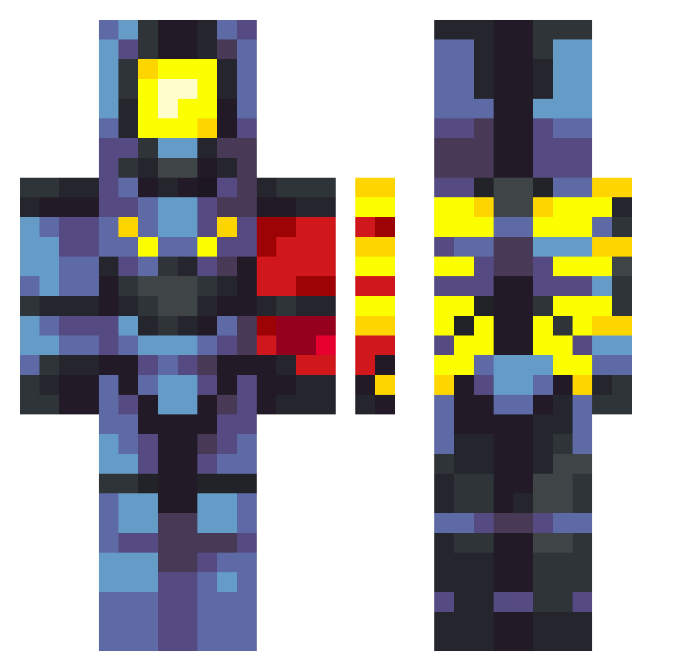 natoji Minecraft skin, front and back view
