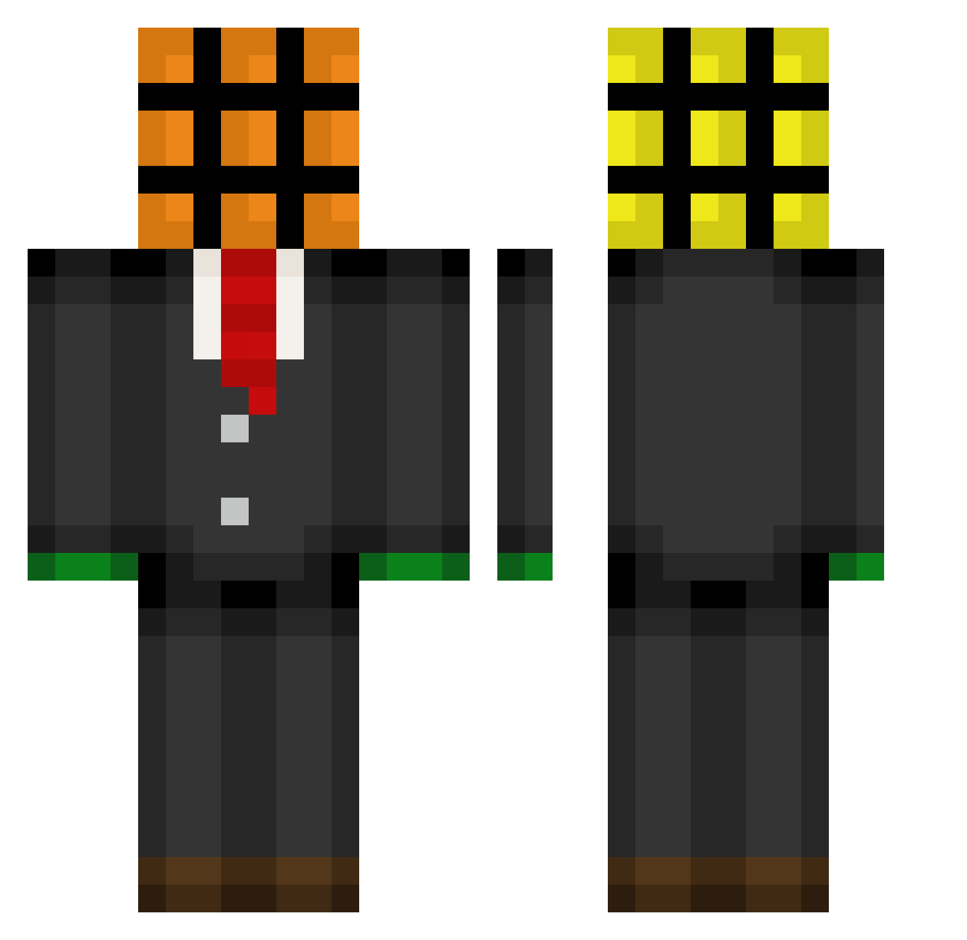 Rubix_1 Minecraft skin, front and back view