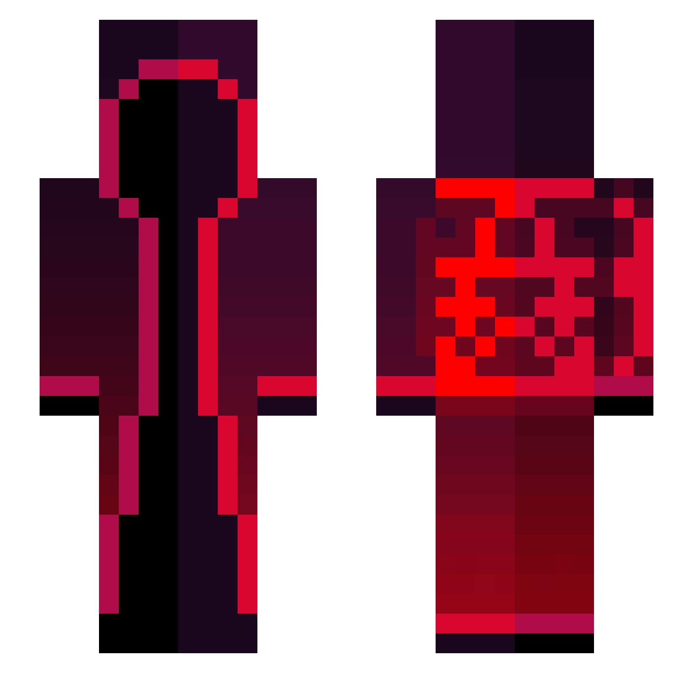 LessSphinx91 Minecraft skin, front and back view