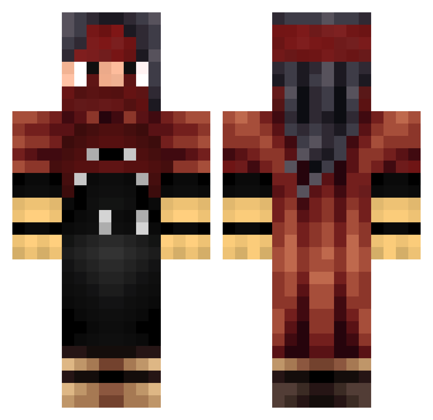 Groove Minecraft skin, front and back view
