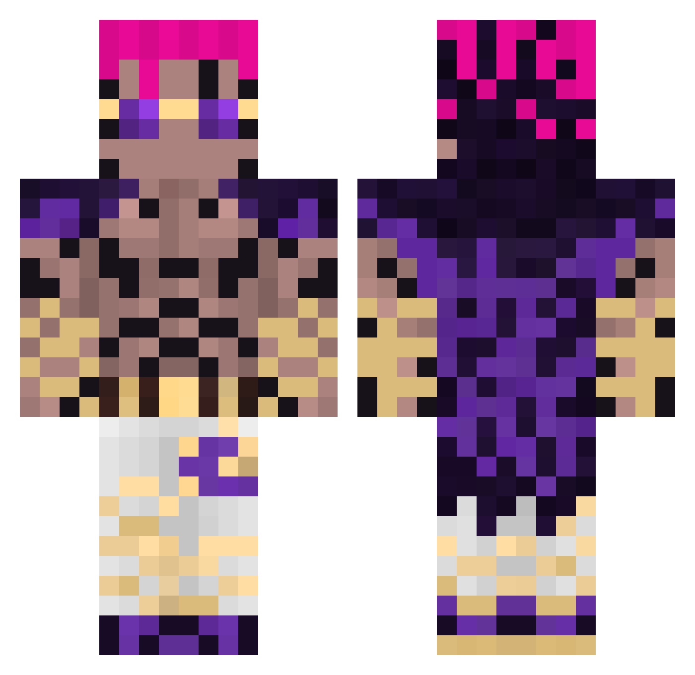 King_Konga Minecraft skin, front and back view