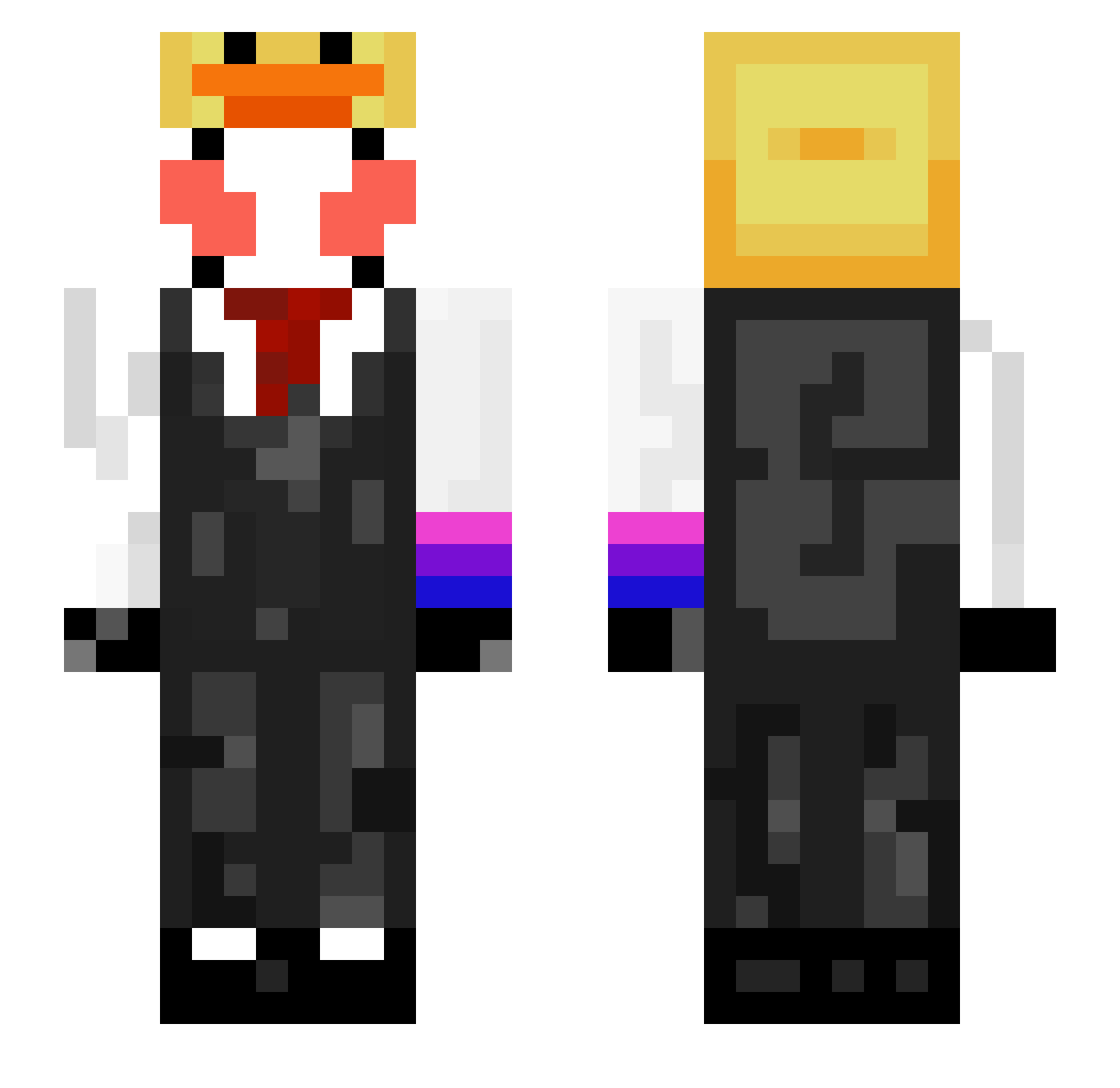 Mor3s09 Minecraft skin, front and back view