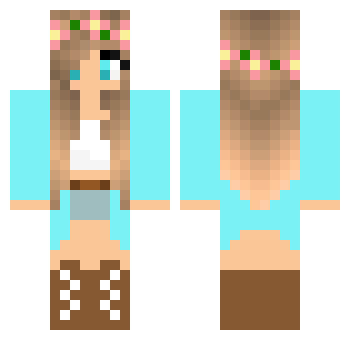 SVJJ345 Minecraft skin, front and back view