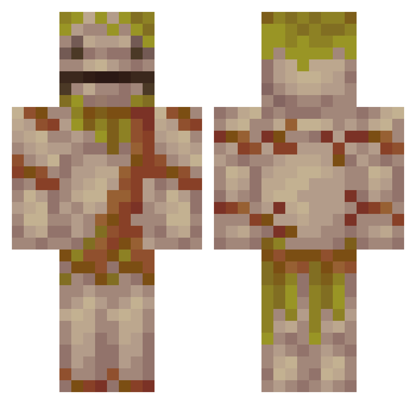 4zan Minecraft skin, front and back view