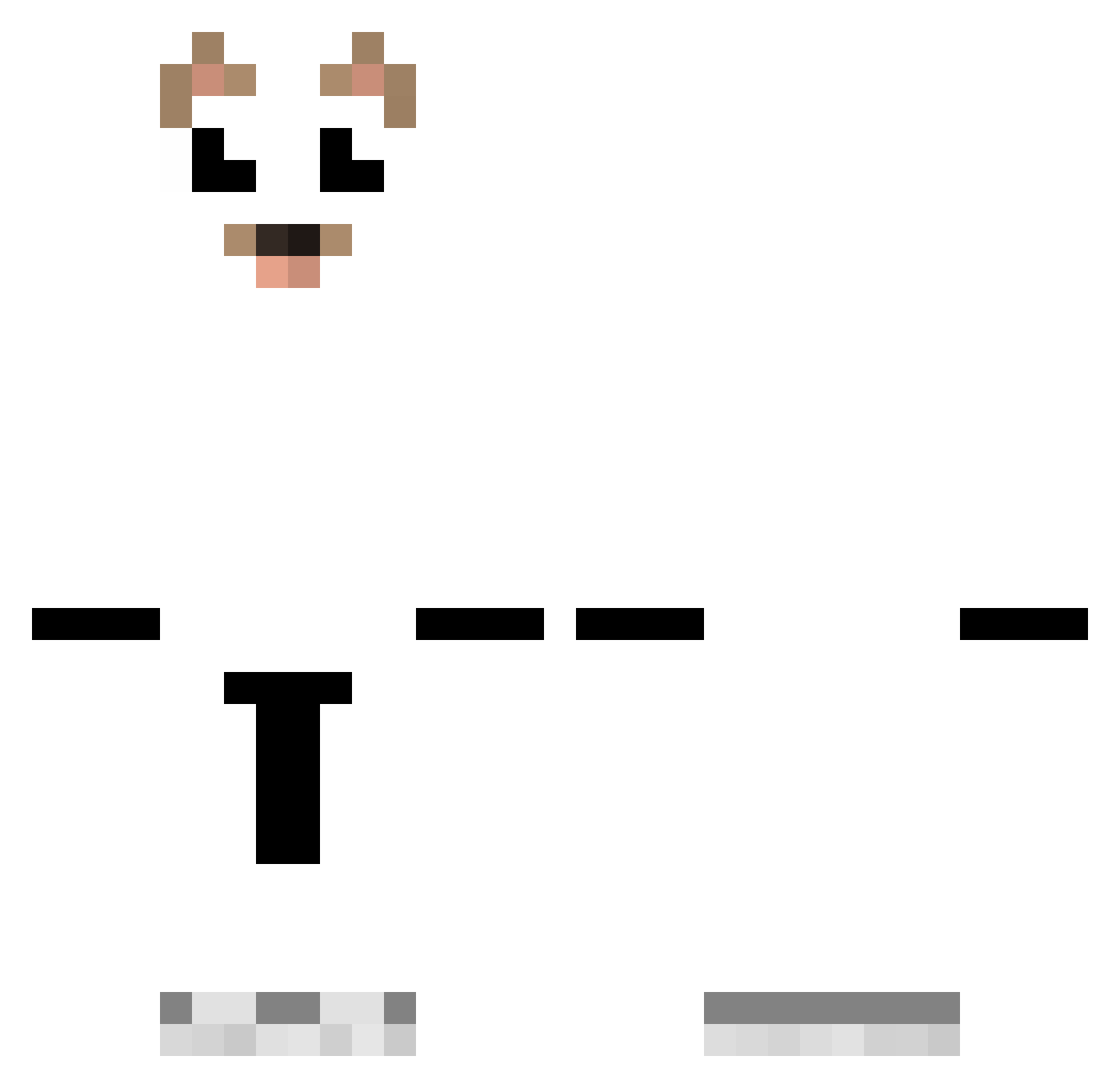 Xapu Minecraft skin, front and back view