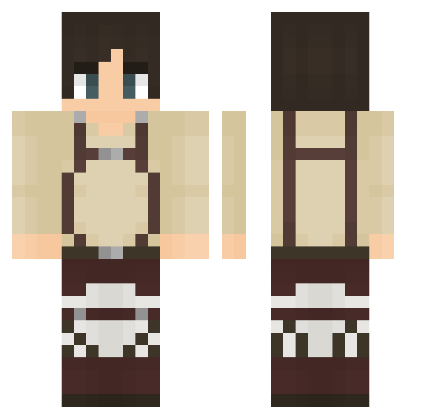 puddiii Minecraft skin, front and back view