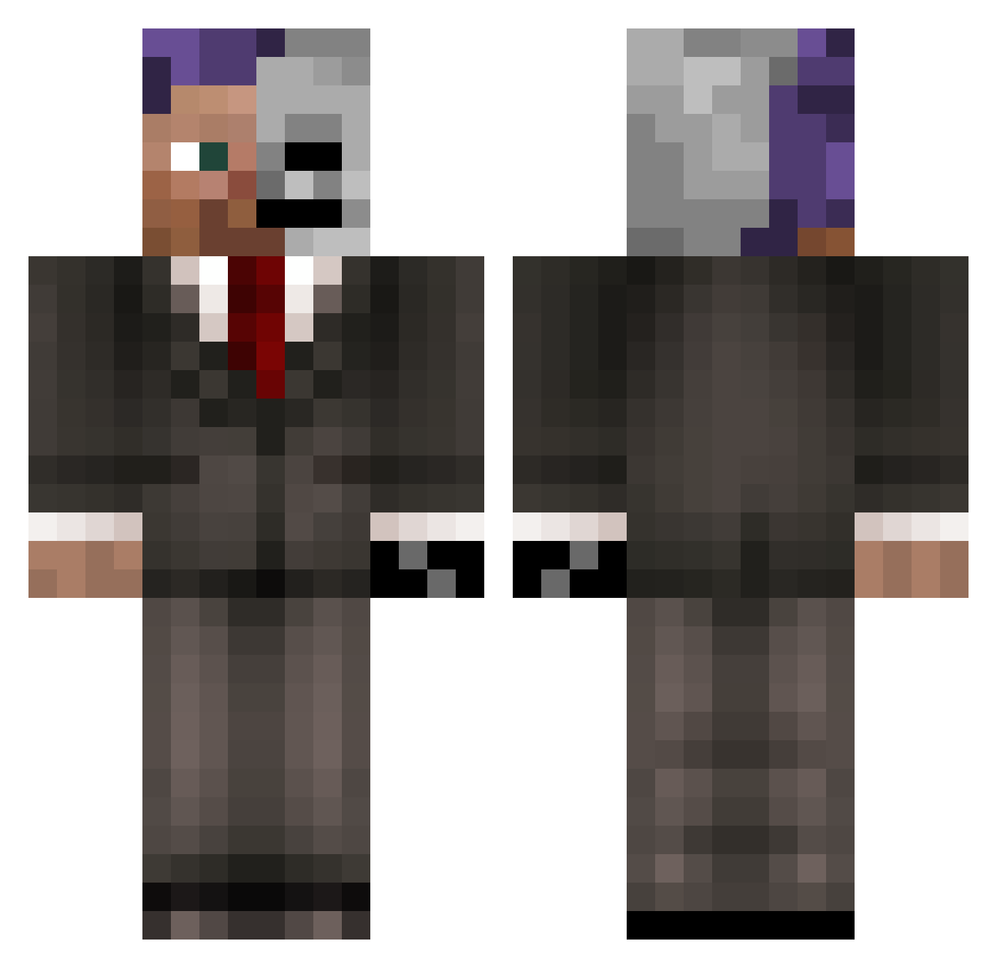 Tuiago Minecraft skin, front and back view