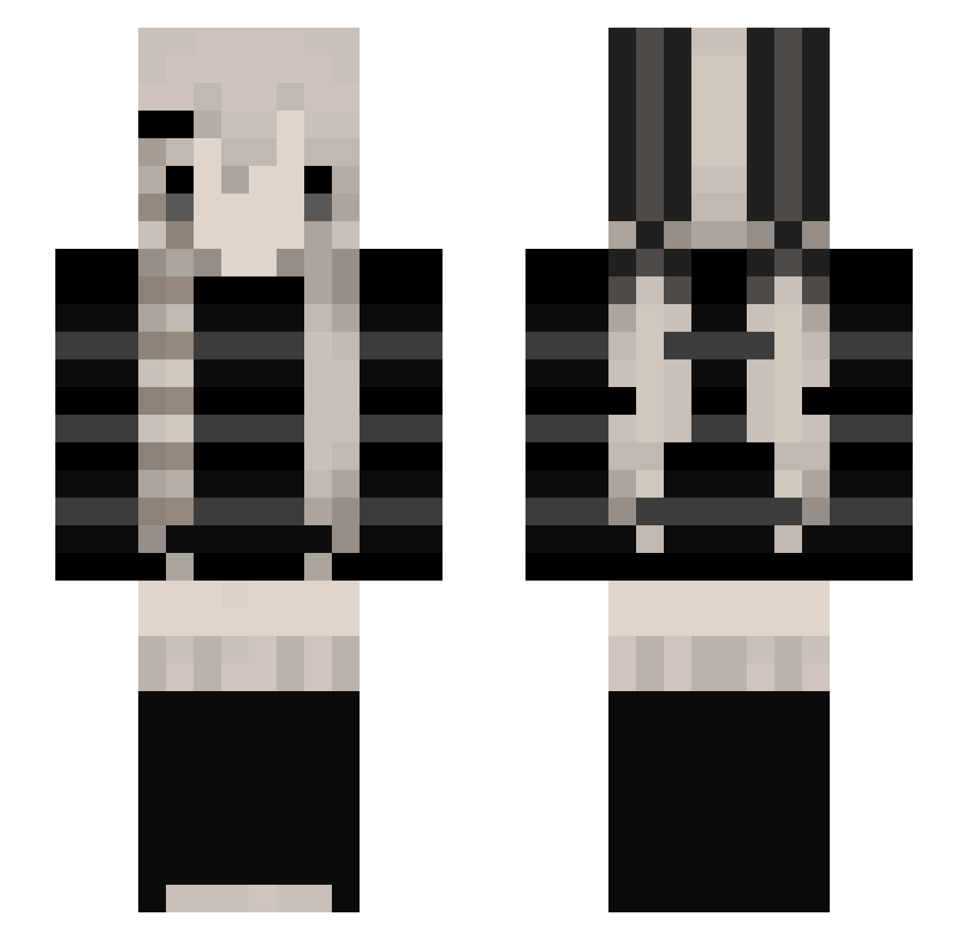 sleepuhh Minecraft skin, front and back view