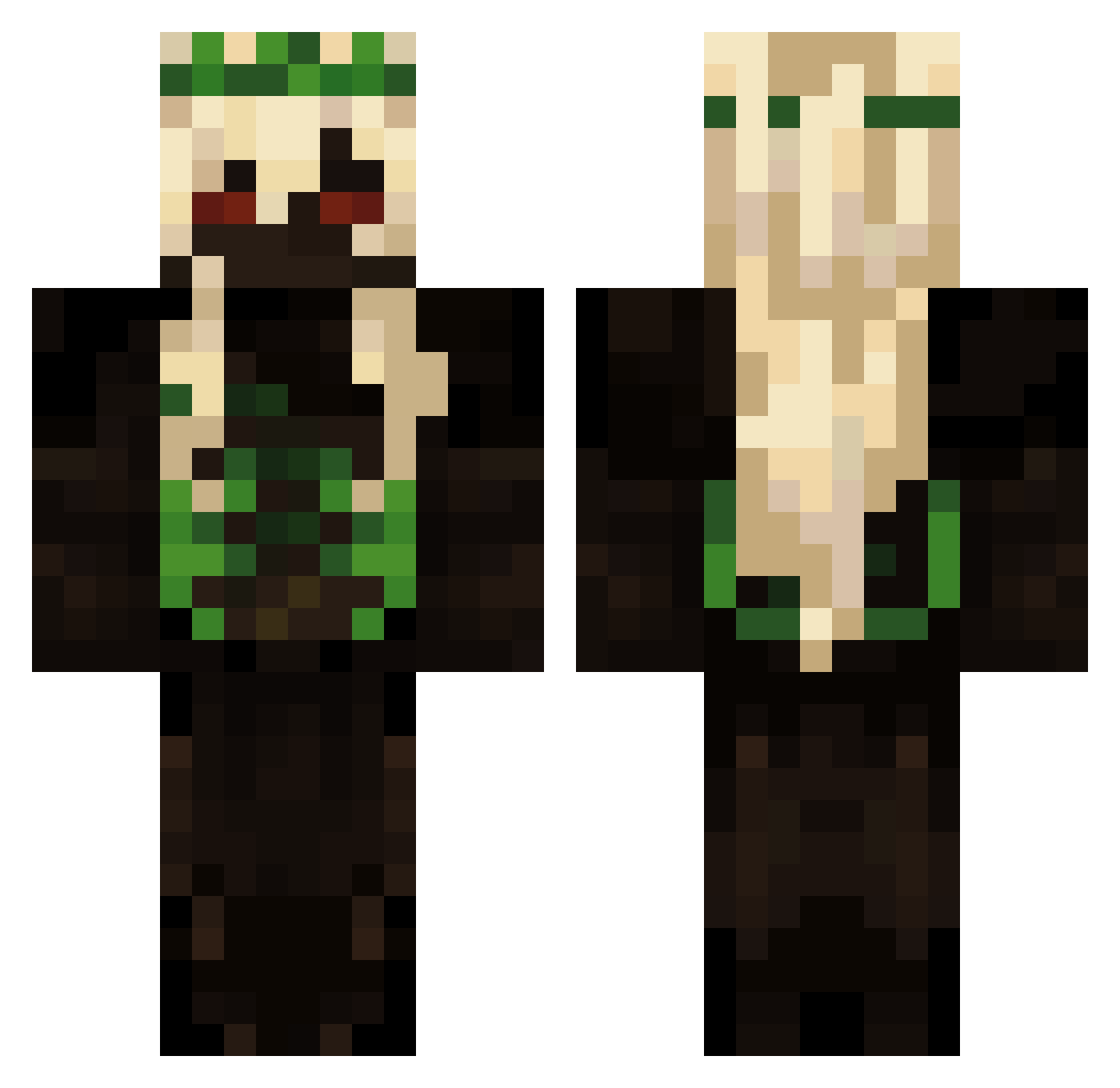 RedPoint27 Minecraft skin, front and back view