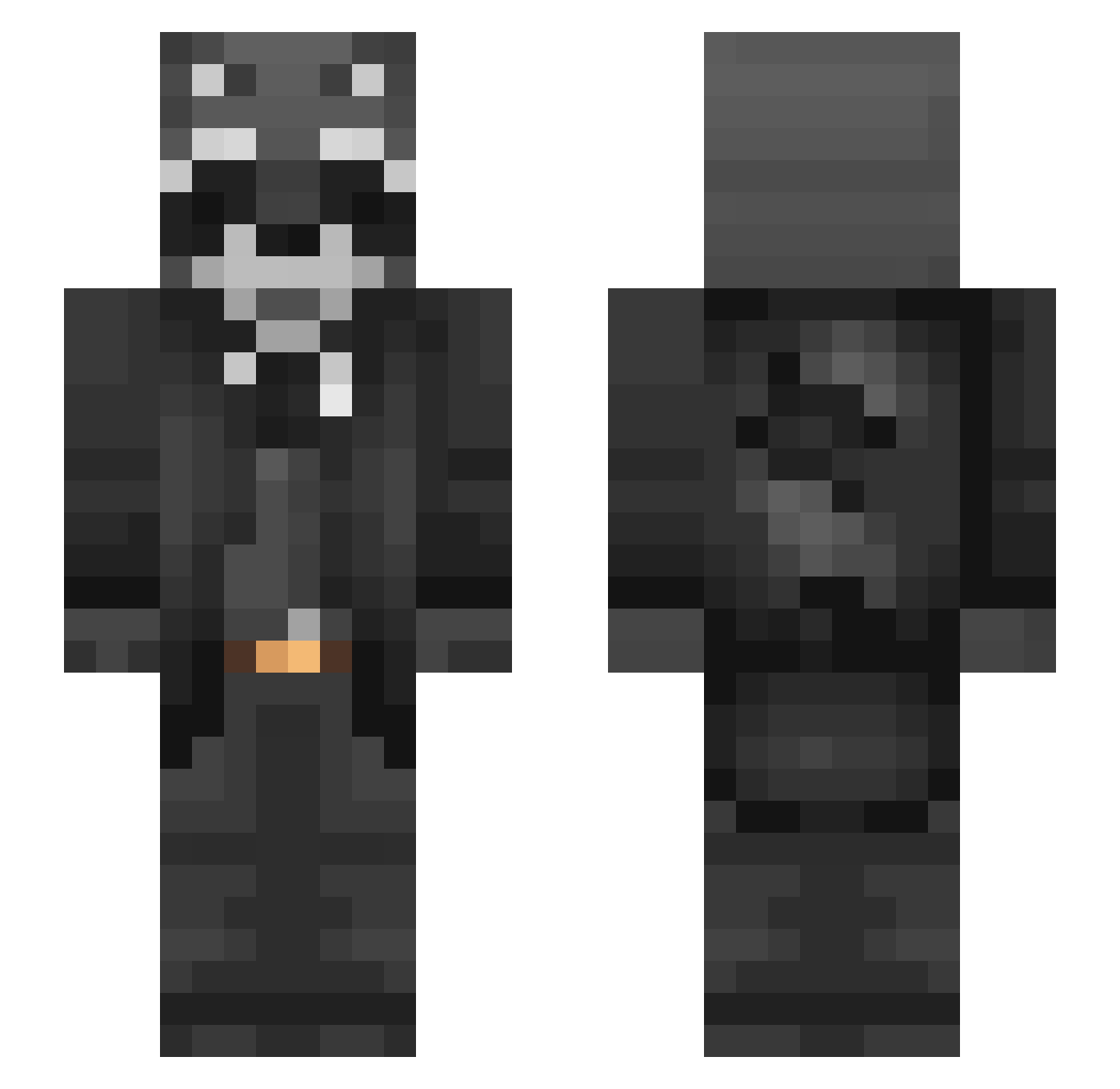 Lazyhat Minecraft skin, front and back view