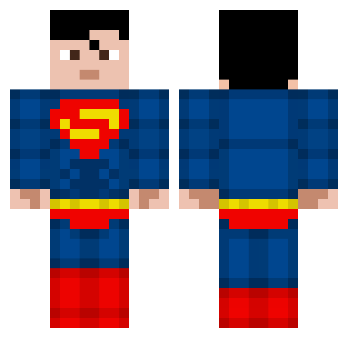 PRINGL3 Minecraft skin, front and back view
