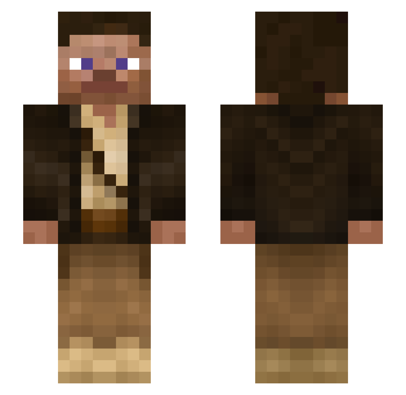 Explorer011 Minecraft skin, front and back view