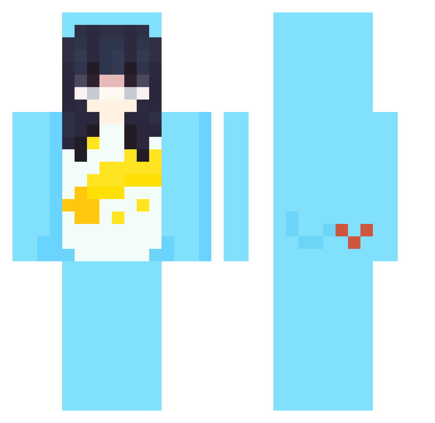 Snowboi4921 Minecraft skin, front and back view