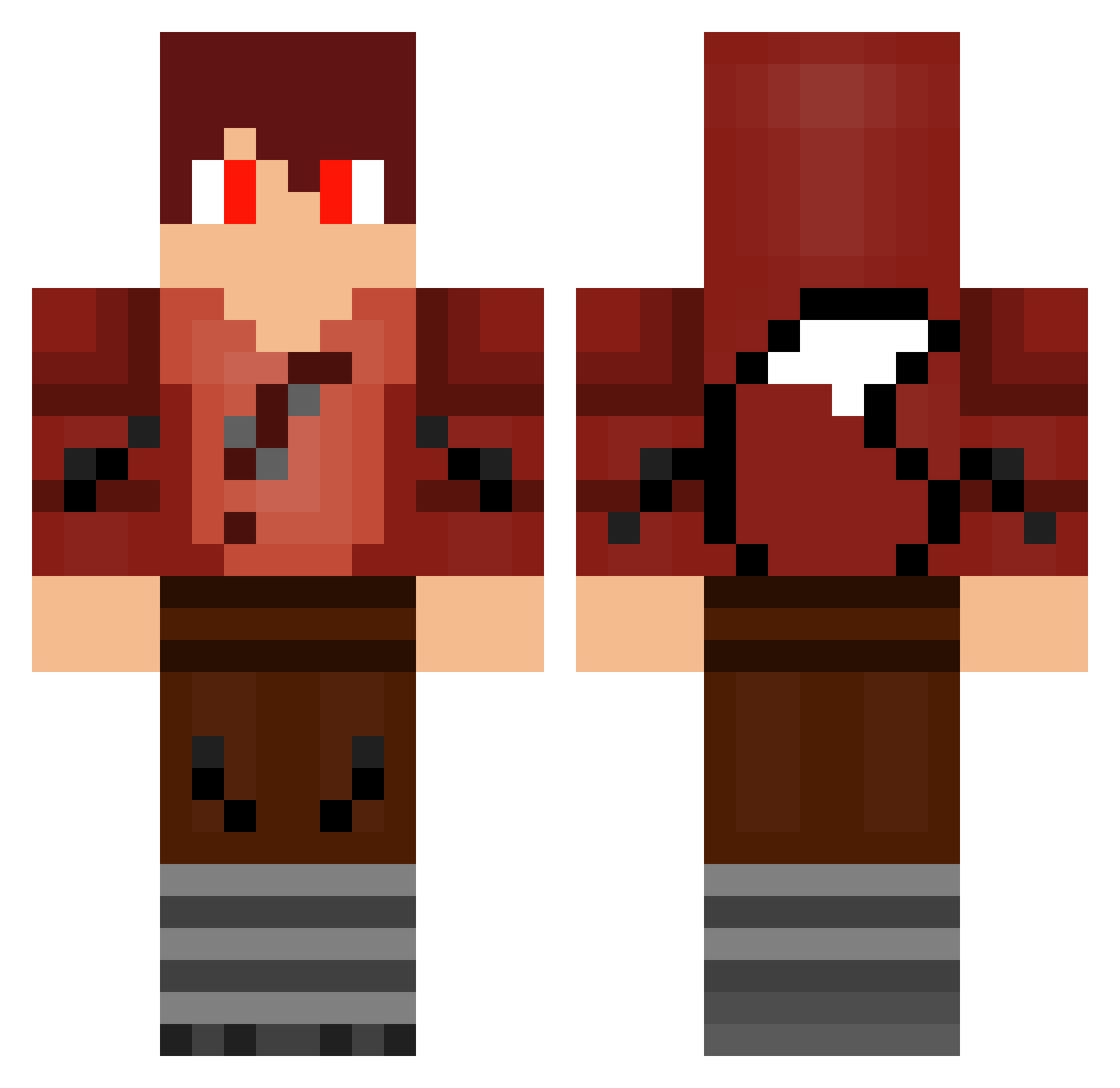 Wareturtle Minecraft skin, front and back view