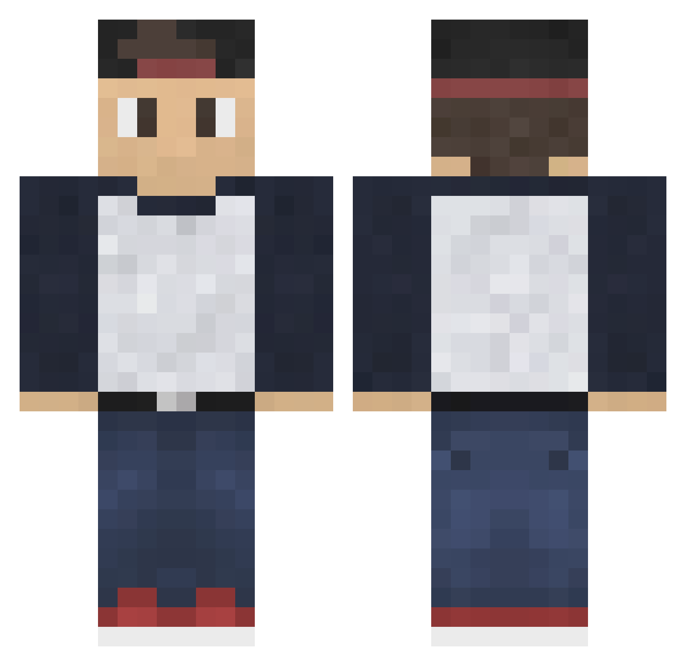 Treats Minecraft skin, front and back view