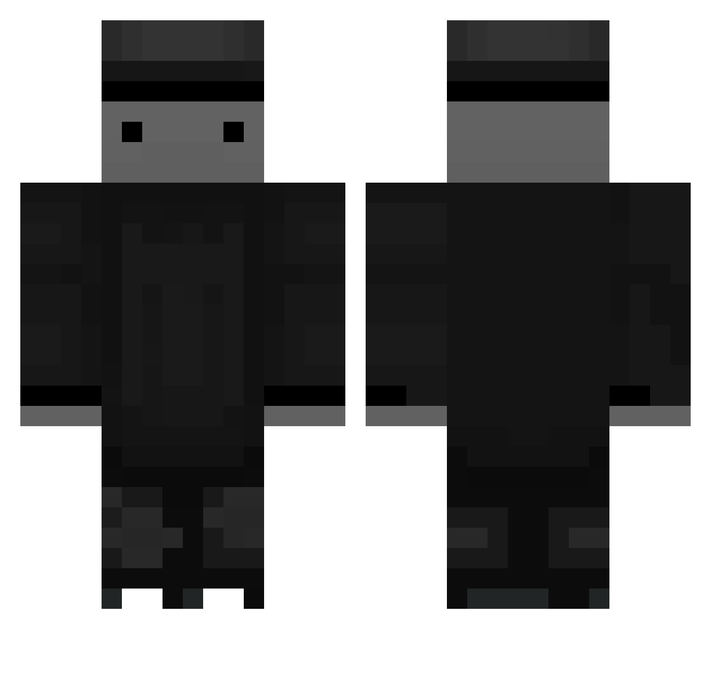 qualzie Minecraft skin, front and back view