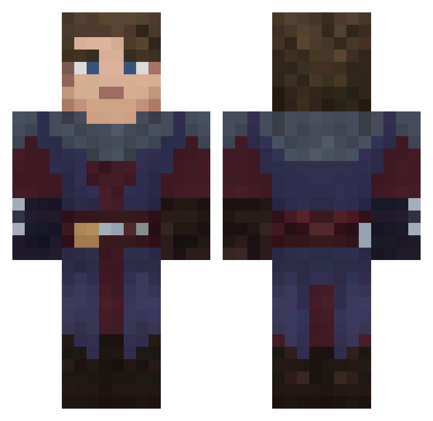 SidDarthSidious Minecraft skin, front and back view