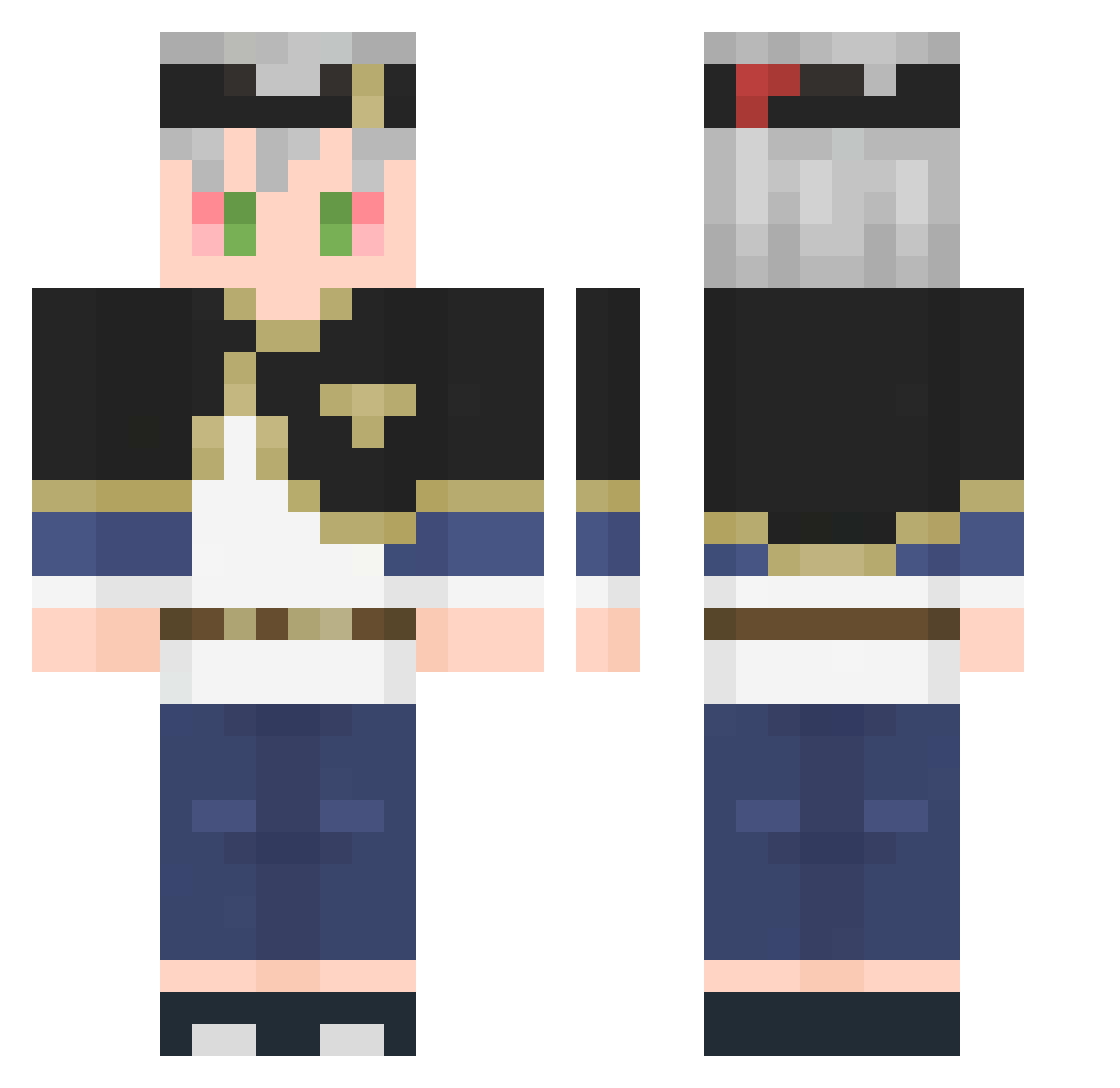 ReedyRaincloud Minecraft skin, front and back view