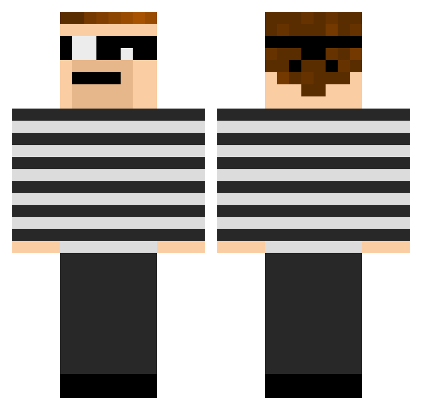 Gamma Minecraft skin, front and back view