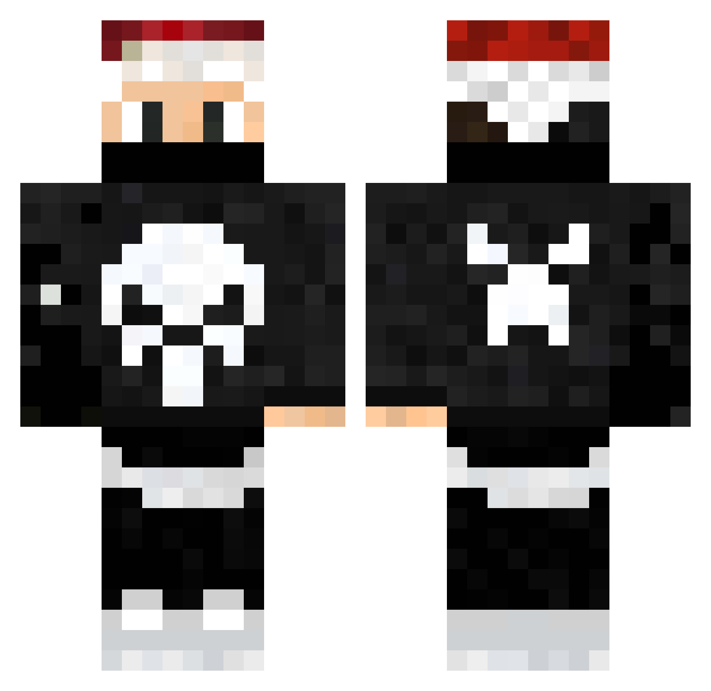 iTzDerpBR Minecraft skin, front and back view