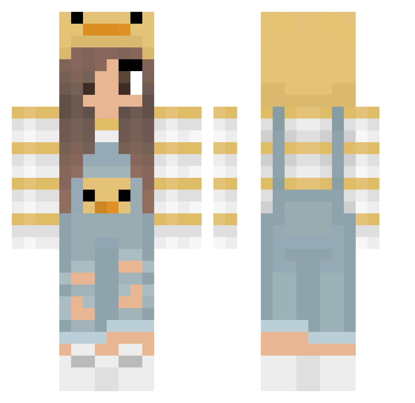Mairu555 Minecraft skin, front and back view