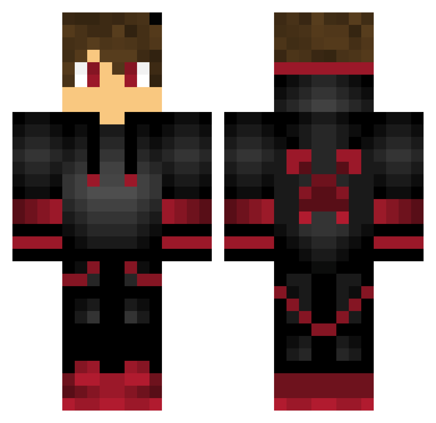 TDNerow Minecraft skin, front and back view