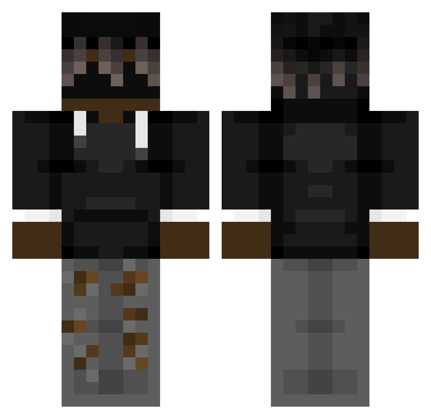 YvngBek Minecraft skin, front and back view