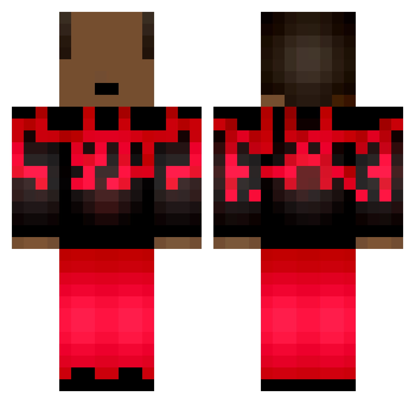 Vertebral Minecraft skin, front and back view