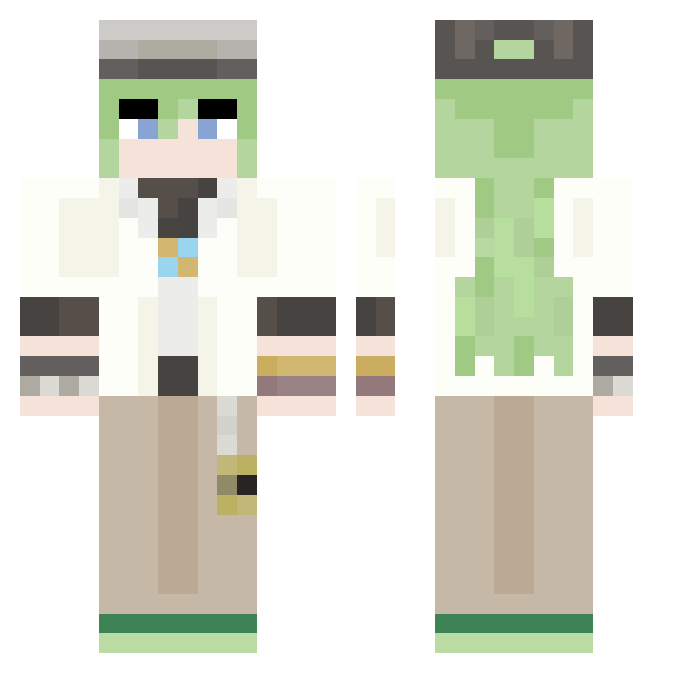 Xyrioo Minecraft skin, front and back view