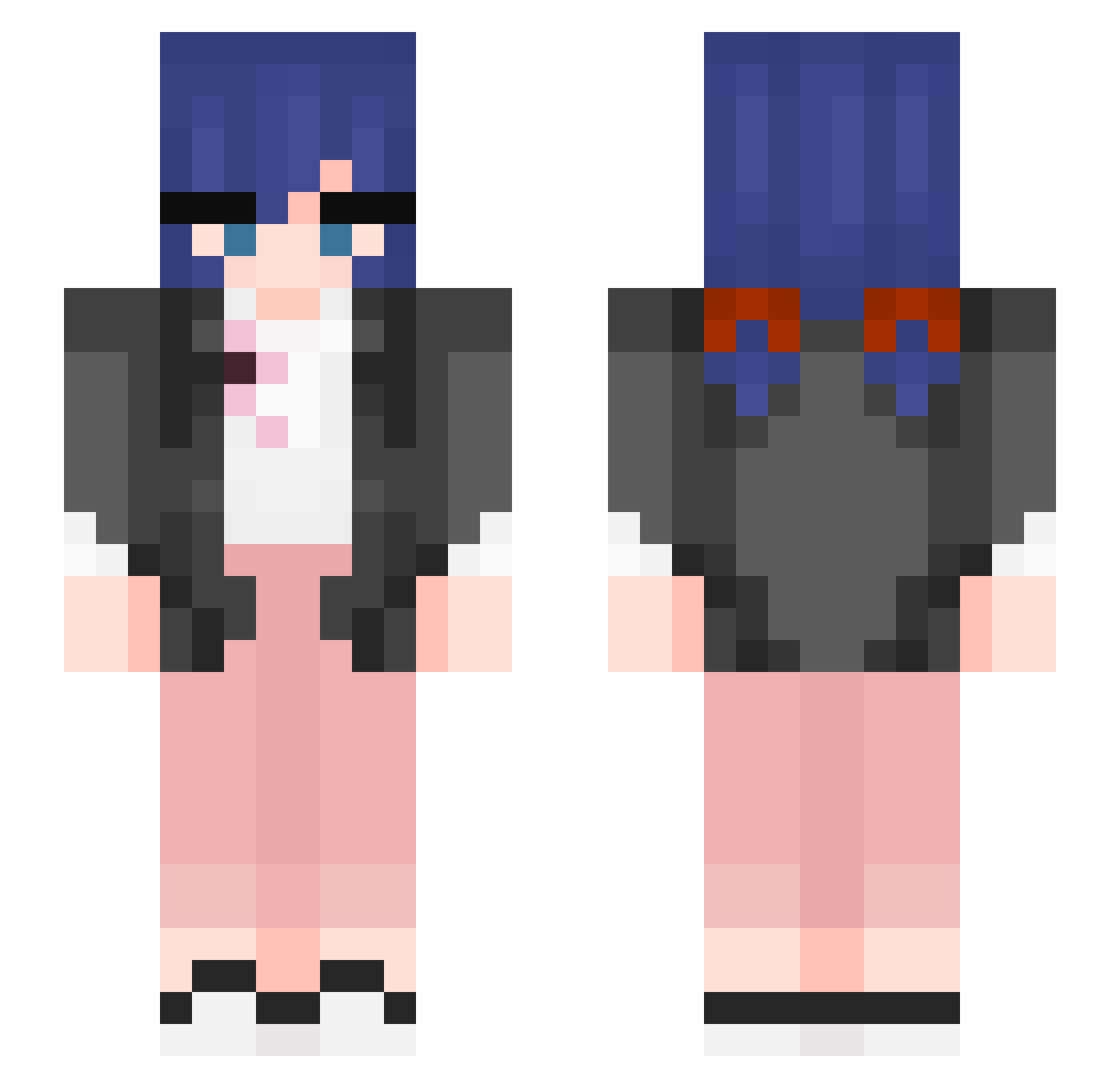 Sagier Minecraft skin, front and back view