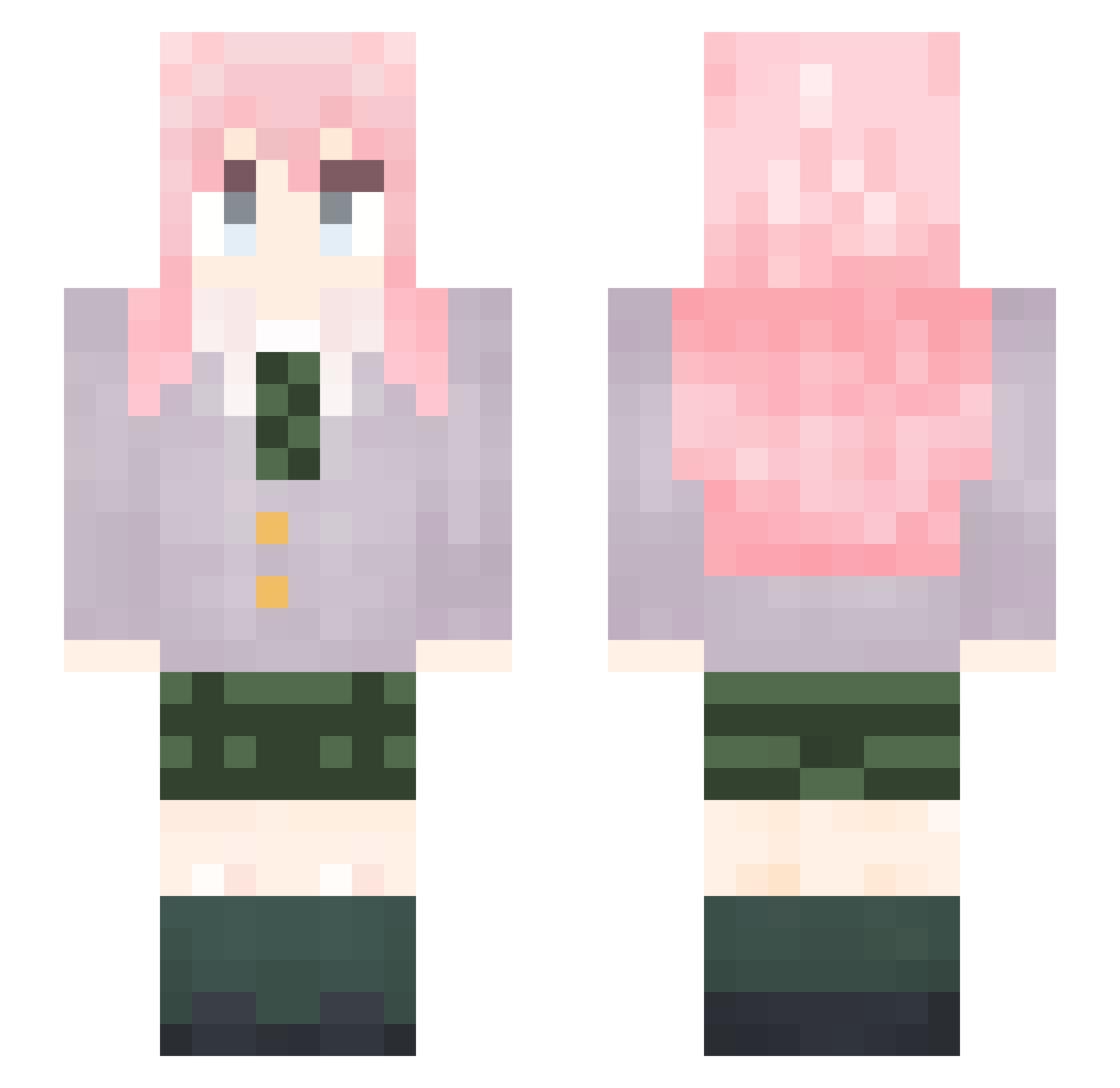 Bili_xiaoyi Minecraft skin, front and back view