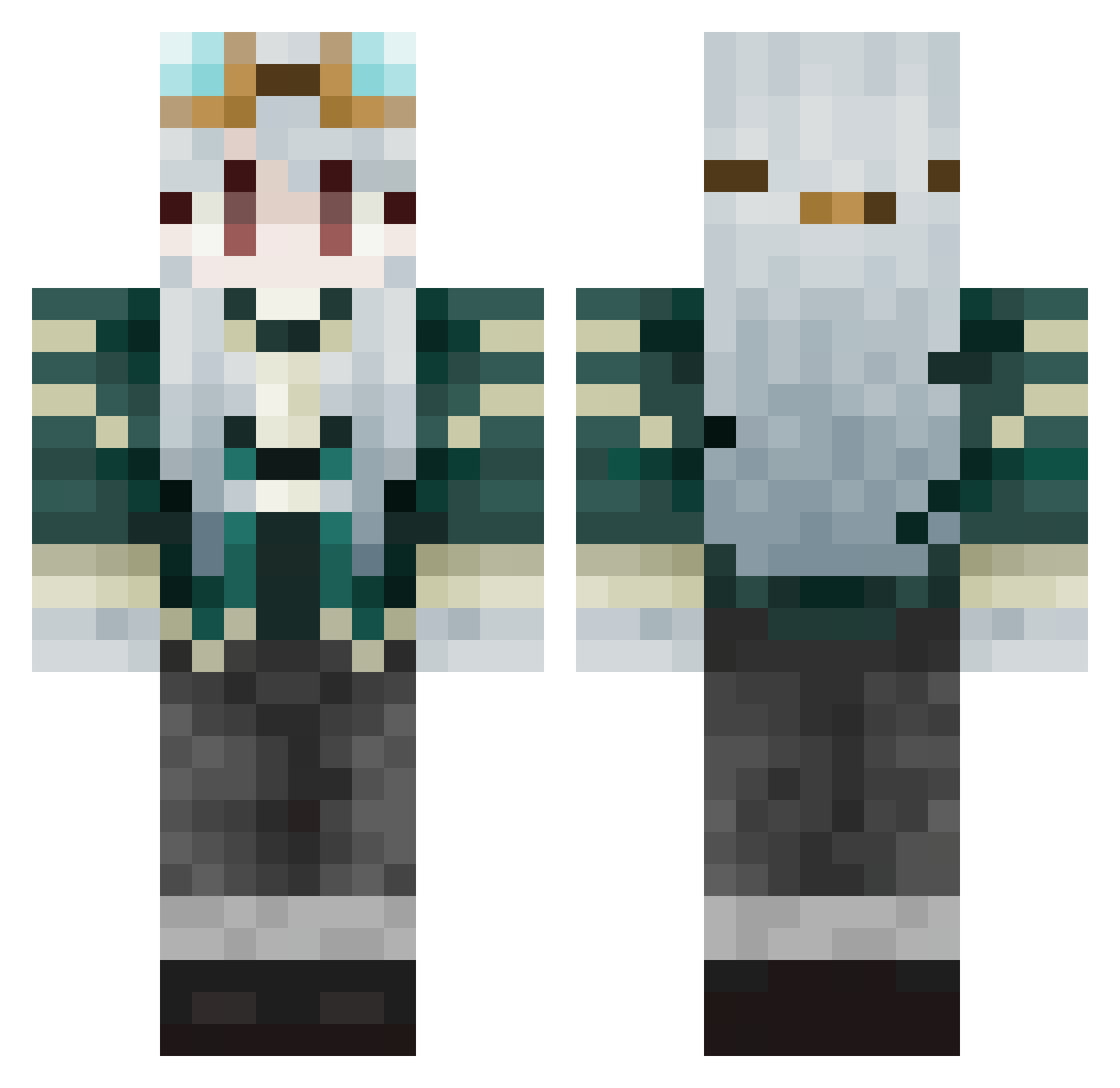 Cosmet1c Minecraft skin, front and back view