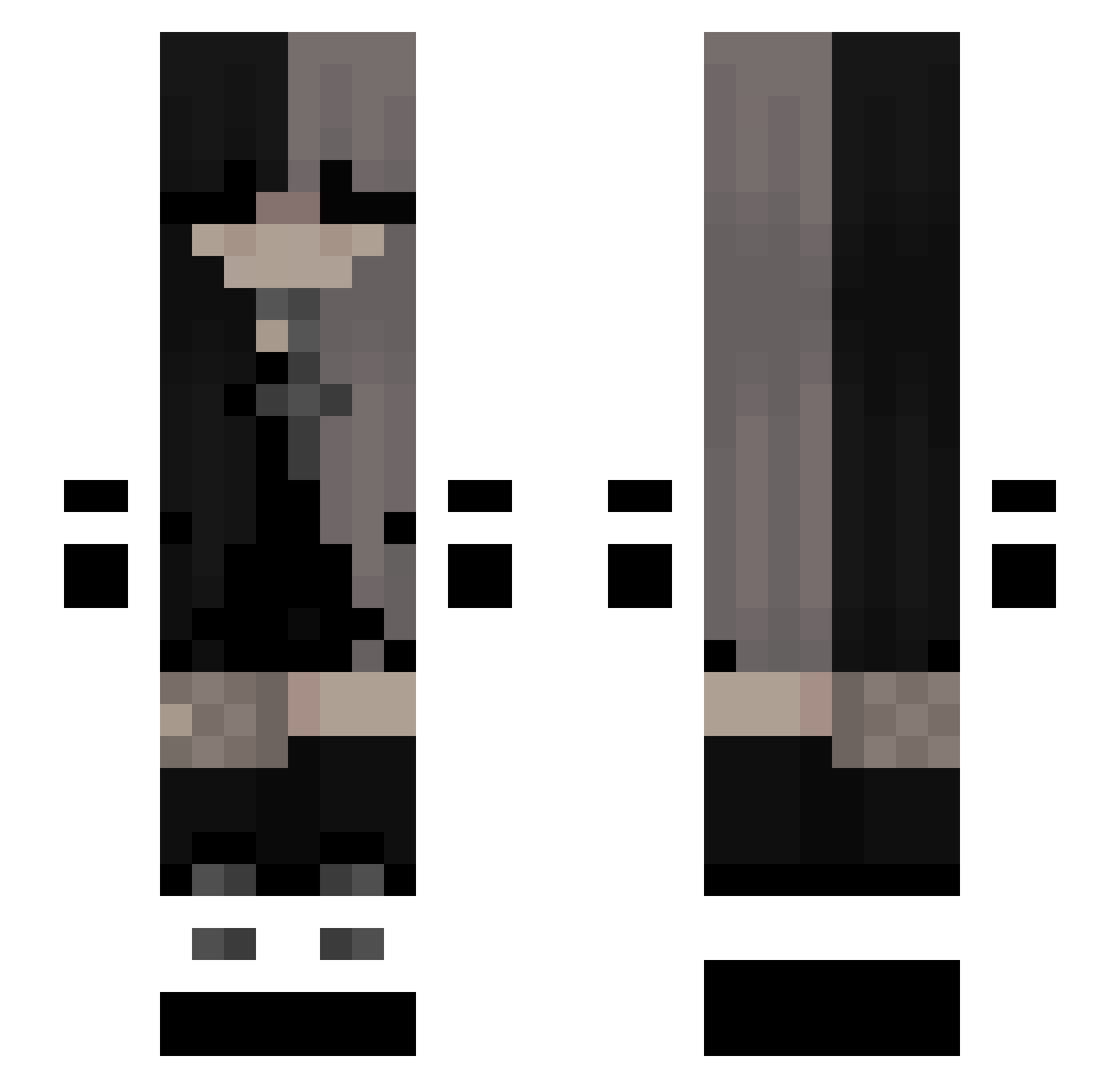 shaved_alpaca Minecraft skin, front and back view