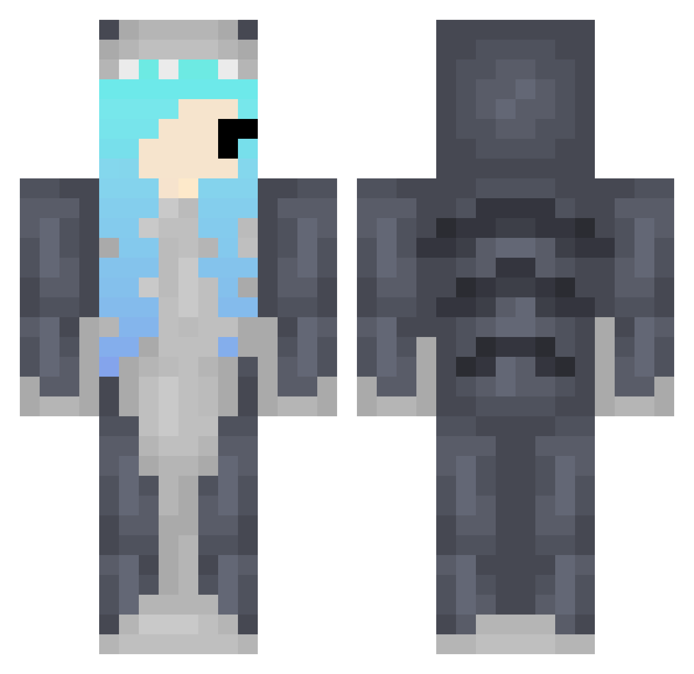 Piki Minecraft skin, front and back view