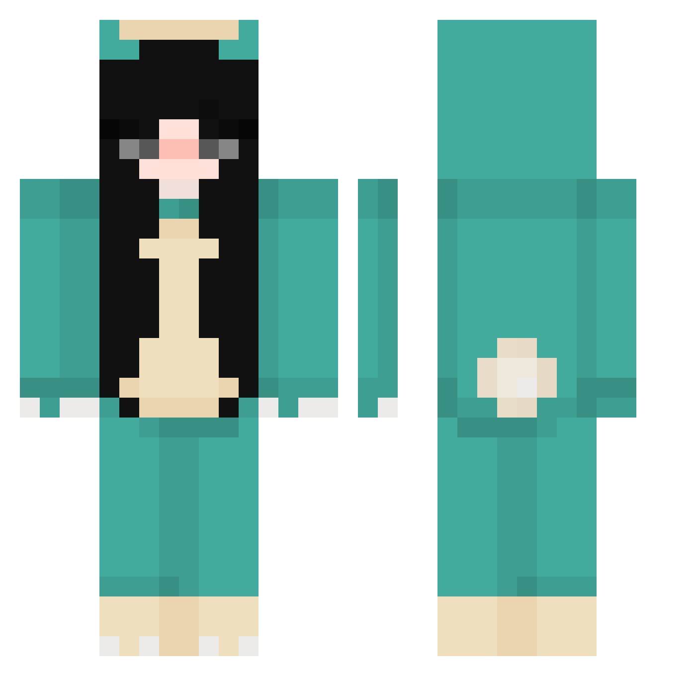 Lny187 Minecraft skin, front and back view