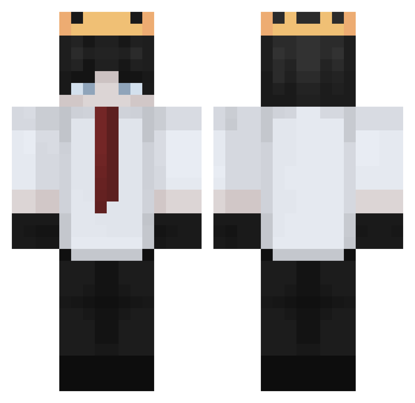 xzr0 Minecraft skin, front and back view