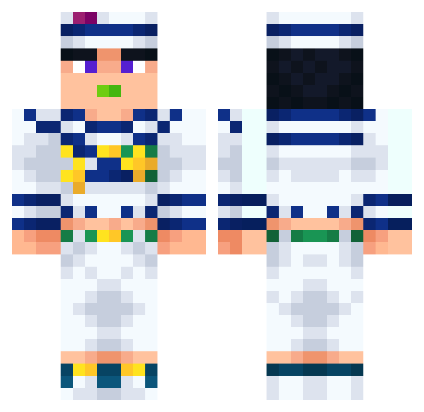 billie_elish Minecraft skin, front and back view