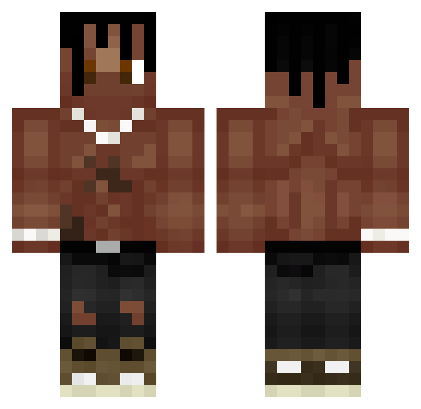 pekh Minecraft skin, front and back view