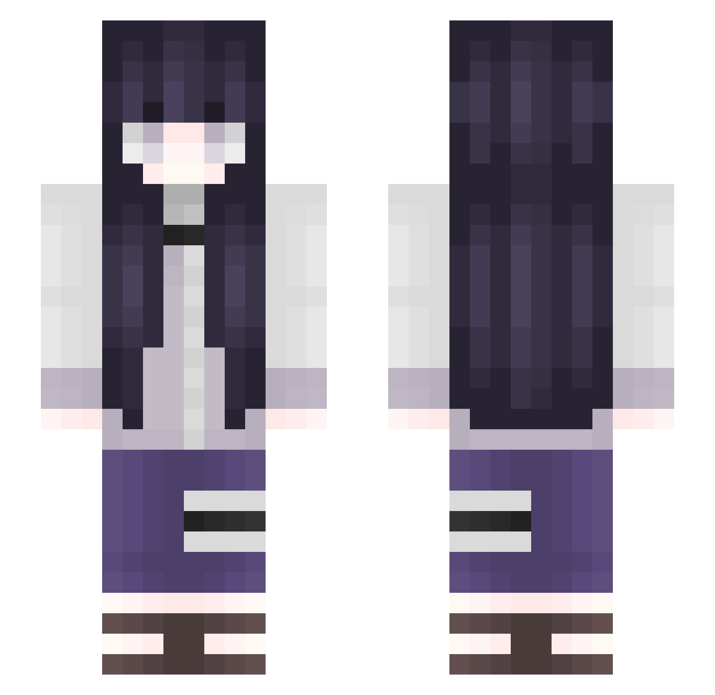 Blufen Minecraft skin, front and back view