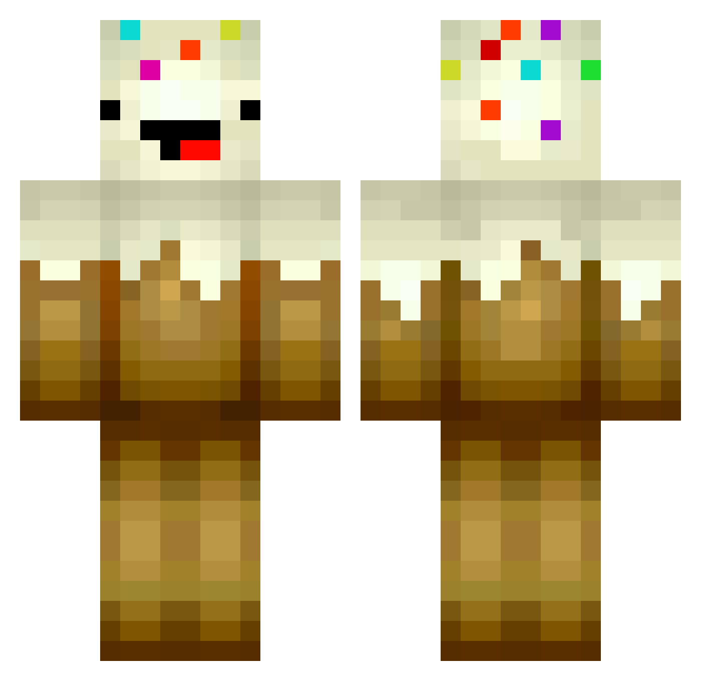 bengertz Minecraft skin, front and back view