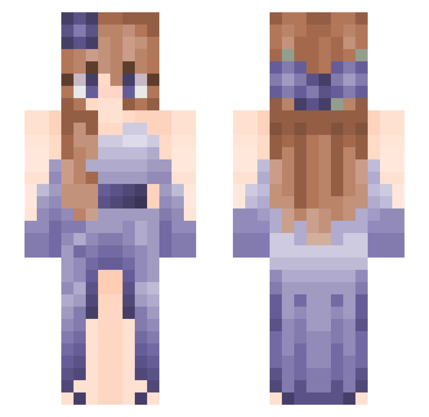 Flower00Power Minecraft skin, front and back view